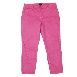 NYDJ Lift Tuck Ankle Jeans Hot Pink 14 Stretch